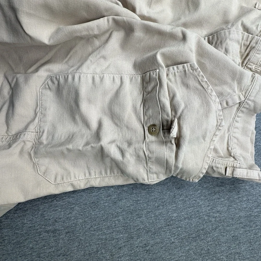 Polo Ralph Lauren Mens Sz XL 38x10 Cargo Linen Blend Shorts Preppy Casual VTG